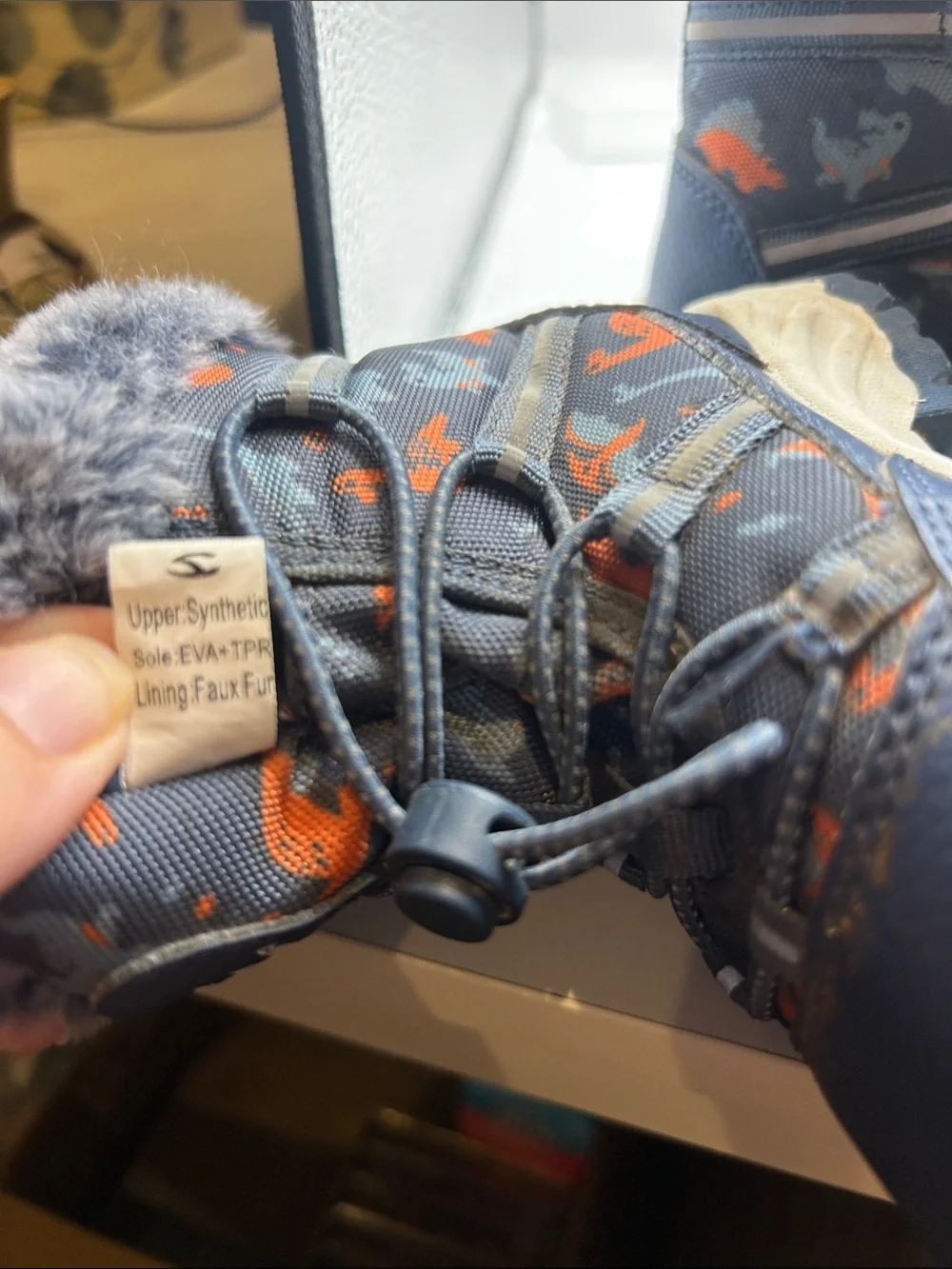 Hobibear Kids Navy Fur-Lined Winter Boots unisex size 180 or US 11.5-12